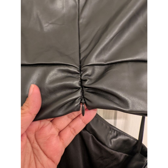 NWT Revolve Jason Wu Lexi Vegan Leather Mini Dress Waist Cutout Edgy size small - Picture 8 of 9